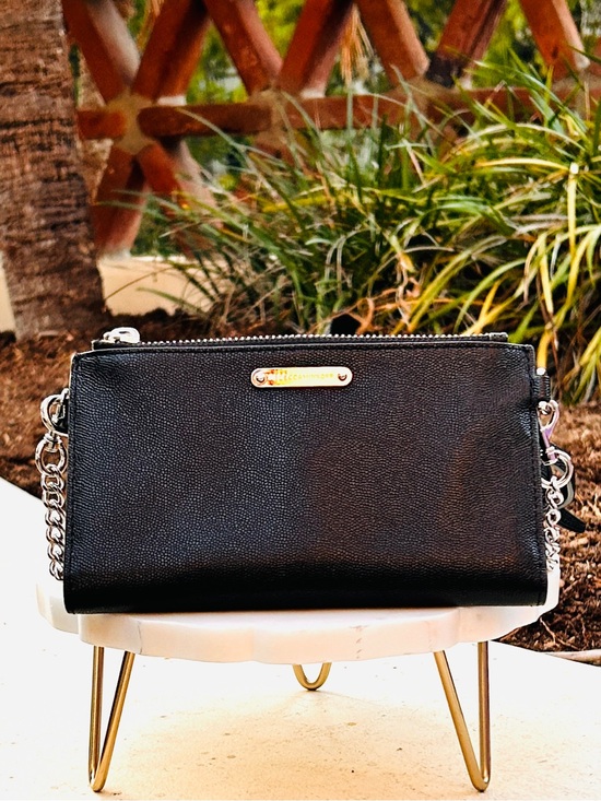 Rebecca Minkoff Handbags - Rebecca Minkoff Crossbody Bag / Wallet Black with Silver Tone Chain Strap